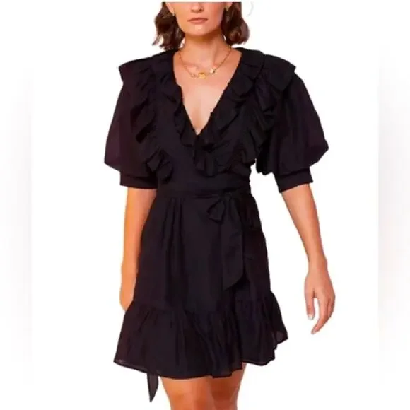 Magali Pascal Maggie Black Wrap Dress